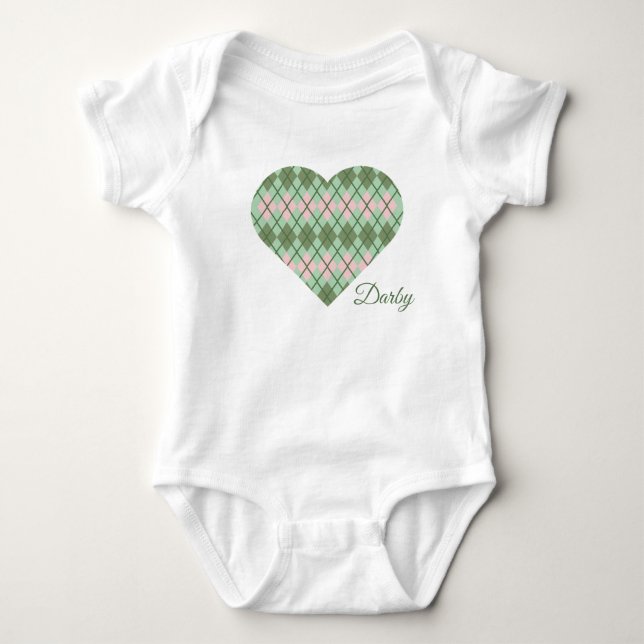 Body Sage Hearts Sage et Jacquard rose Big Heart (Devant)