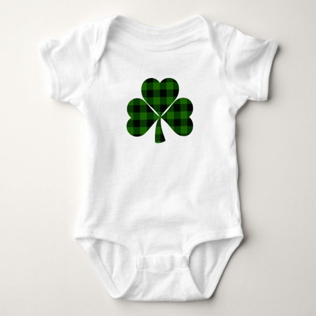 Body Saint Patrick’s day, shamrock irlandais vert plaid (Devant)