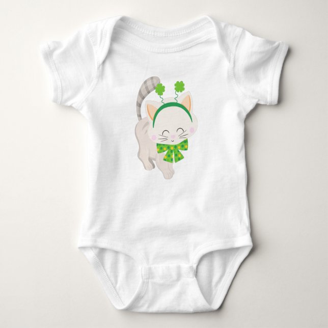 Body Saint Patrick's Day, Chat mignon, Clovers chanceux (Devant)