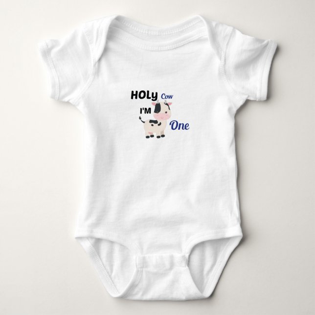 Body Saint Vache Je suis un, bébé ferme cadeau d'annive (Devant)