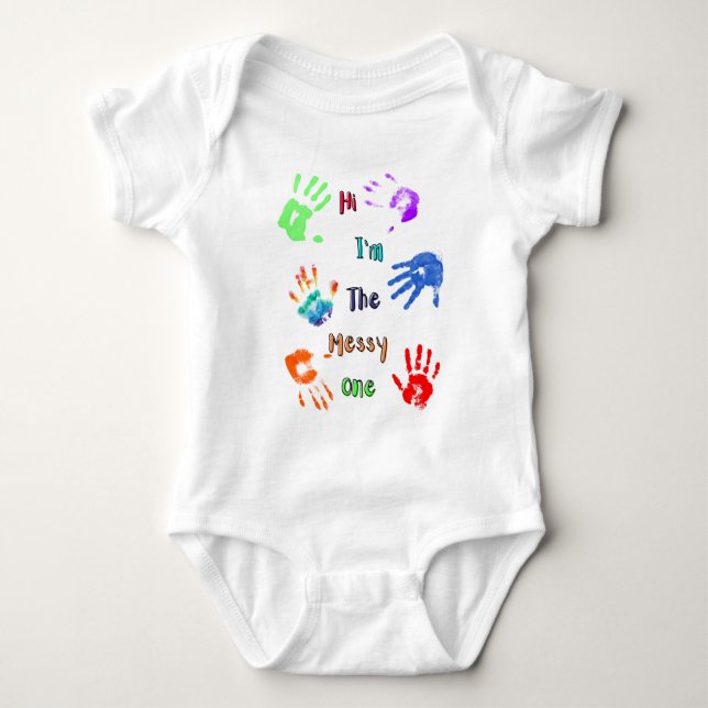 Body Salut, je suis The Messy One - Paint Handprints (Devant)