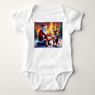 Body Santa Claus et Rudolph Profitant de la glace