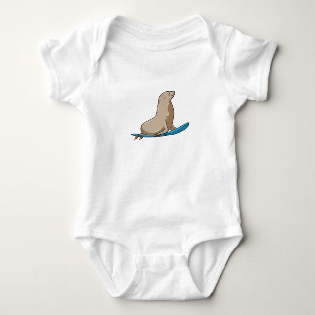 Body Sceau comme surfeur avec Surfboard (Devant)