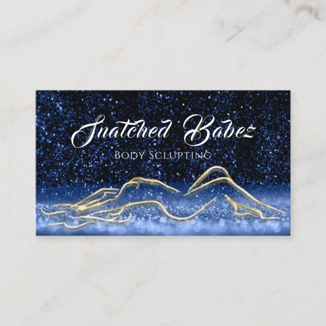 Body Sclupting Beauty Gold Logo Glitzer Massage Visitenkarte (Vorderseite)