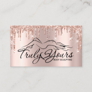 Body Sclupting Beauty Logo Glitzer Rose 1 Visitenkarte