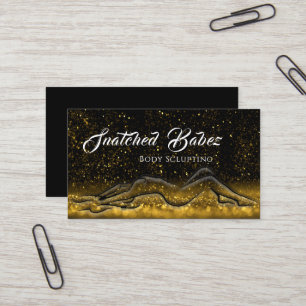Body Sclupting Beauty WELLNESS-CENTER Logo Glitzer Visitenkarte