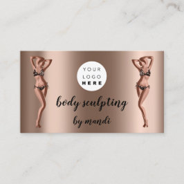 Body Sclupting Care Logo Rose QR Gold Bikini Visitenkarte