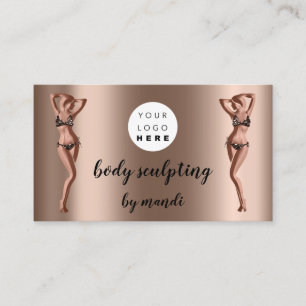 Body Sclupting Care Logo Rose QR Gold Bikini Visitenkarte