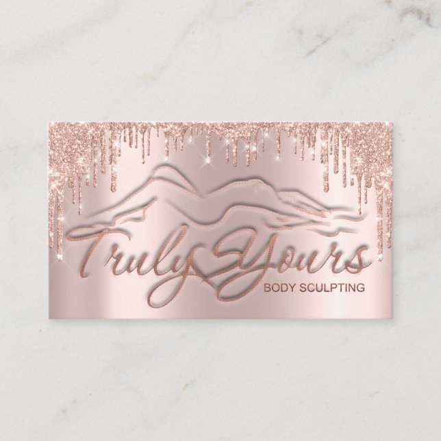Body Sclupting Logo Social Media Rose Blush Visitenkarte (Vorderseite)