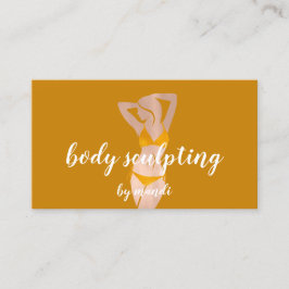 Body Sclupting Massage Logo Rose Yellow Bikini QR Visitenkarte