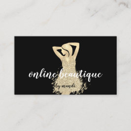 Body Sclupting Massage Logo Schwarz-weiß Gold Visitenkarte