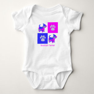 Body Scottish Terrier Dog & Paw Pink and Blue