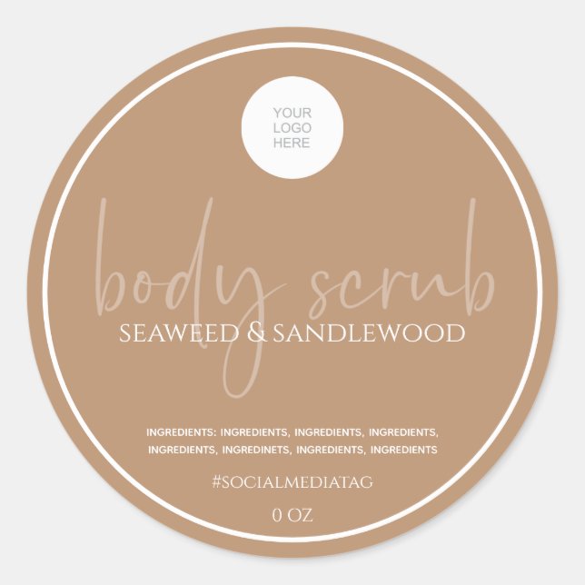Body-Scrub-Etikett Runder Aufkleber (Vorderseite)