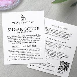 Body scrub packaging insert care marketing flyer