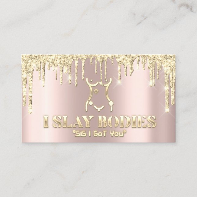 Body Sculpting Beauty Logo Glitzer Gold Logo Busi Visitenkarte (Vorderseite)