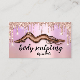 Body Sculpting Beauty Logo Glitzer Tropfen Skinny Visitenkarte