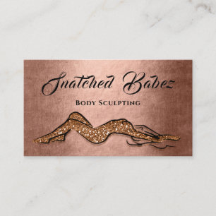 Body Sculpting Beauty Logo Massage QE CODE Brown Visitenkarte