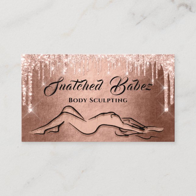 Body Sculpting Beauty Logo Massage QRCODE Tropfen Visitenkarte (Vorderseite)