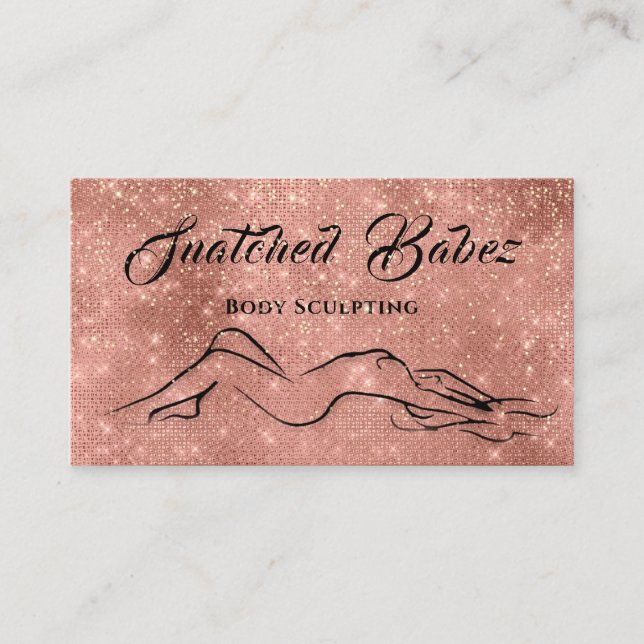 Body Sculpting Beauty Logo Massage Rose Visitenkarte (Vorderseite)