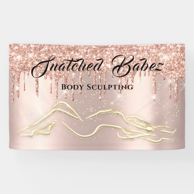 Body Sculpting Beauty Logo Massage Tropfen Rose Go Banner (Horizontal)
