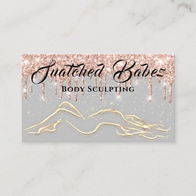 Body Sculpting Beauty Logo Massage Tropfen Rose Gr Visitenkarte (Vorderseite)