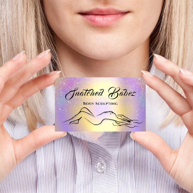 Body Sculpting Schönheitslogo Massage Wellness-Cen Visitenkarte (Body Sculpting Beauty Logo Massage Spa Holograph Business Card)