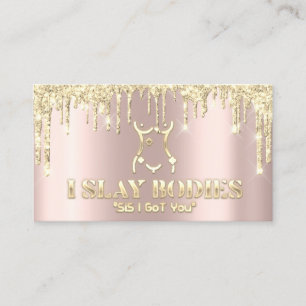 Body Sculpture Beauty Logo Glitzer Gold Logo Busi Visitenkarte