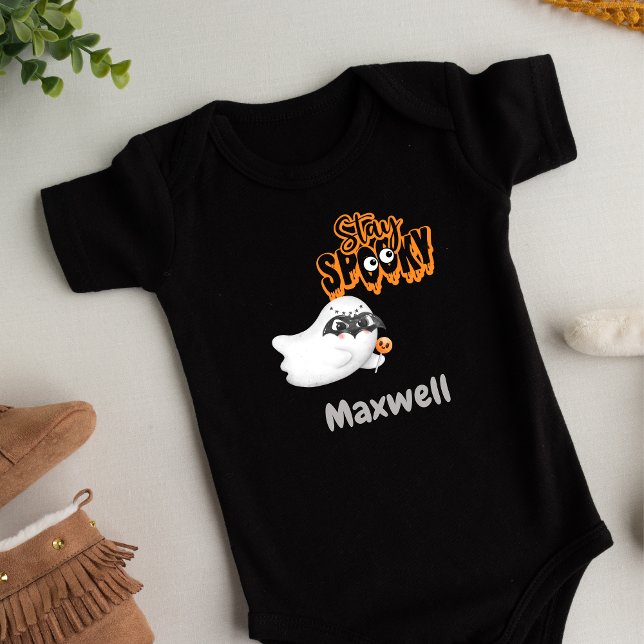 Body Séjour personnalisé Éffrayant Bodysuit bébé (Personalized Stay Spooky Baby Bodysuit)