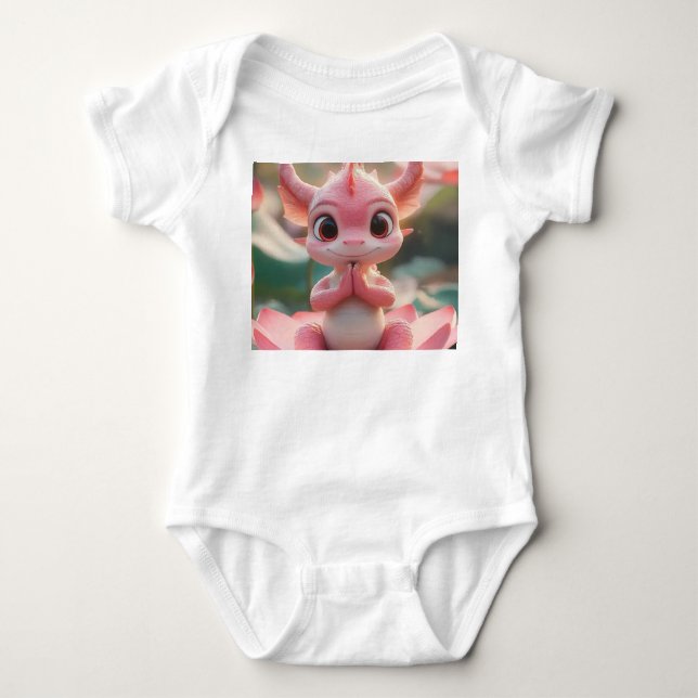 Body Serene Dragon on Lotus - Baby Bodysuit (Devant)
