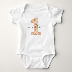 Body Shabby Chic Roses & Personnalisé Nom 1er Anniversa