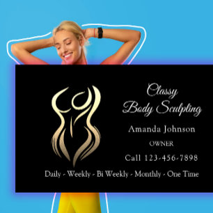 Body Shaping Sculpting Massage Gold Logo QR Black Visitenkarte