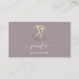 Body Shaping Sculpting Massage Gold Logo QR Blush Visitenkarte
