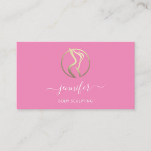 Body Shaping Sculpting Massage Gold Logo QR Rosa Visitenkarte