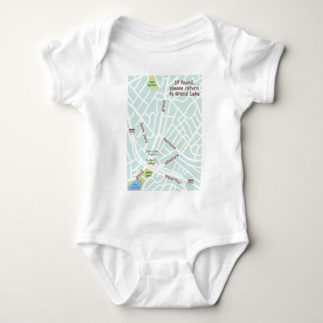 Body Si trouvé, revenez svp au lac grand. Carte de bébé (Devant)