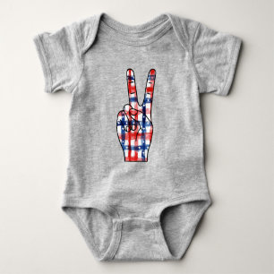 Body Signe de paix patriotique abstrait motif drapeau a