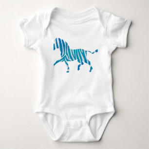 Body Silhouette bleue et blanche Zebra