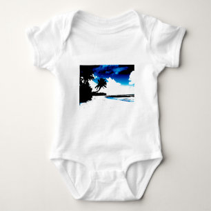 Body Silhouette de palmier bleu noir blanc