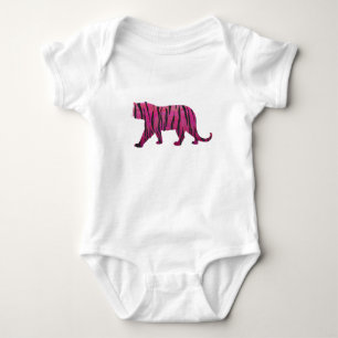 Body Silhouette rose chaud et tigre noir