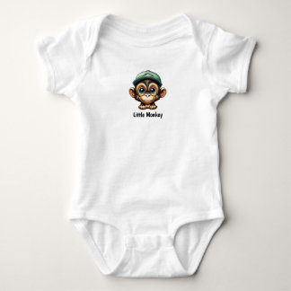 Body Singe Bébé mignon et curieux avec Casquette vert c
