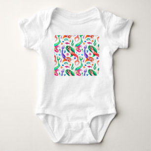 Body Sirènes Aquarelle : Motif Océanique Sans Couture