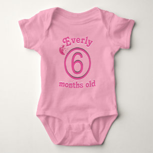 Body Six Mois Personnalisé Lune Rose Baby Girl