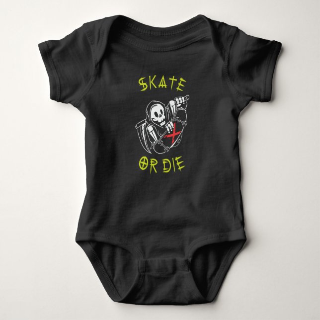 Body Skate ou die Grim Reaper Skeleton Skateboarder (Devant)