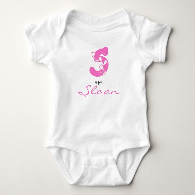 Body Sloan name Reveal Floral Letter S Pink Flower (Devant)