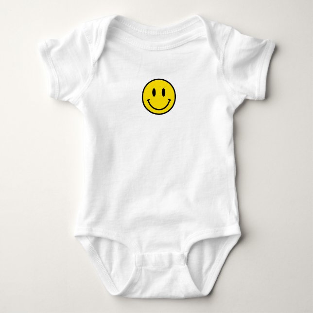 Body Smile Baby Happy Love Jaune Blanc Noir Emoji Fun (Devant)