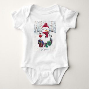 Body Snowman Avec Cadeaux En Aquarelle