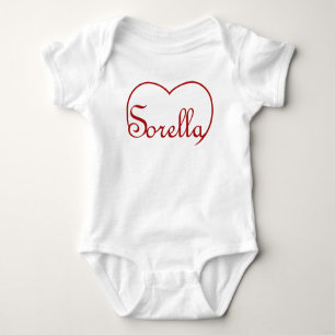 Body Sœur italienne cœur rouge Sorella