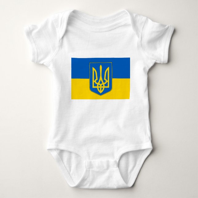Body Soin de bébé patriotique avec drapeau Ukraine (Devant)