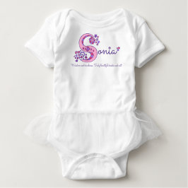 Body Sonia Girls nom et sens S monogramme baby romper