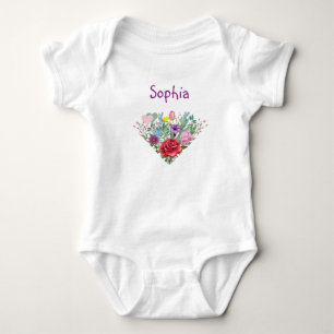 Body Sophia Personnaliser Nom Fleurs Jumeaux 2 Coeurs
