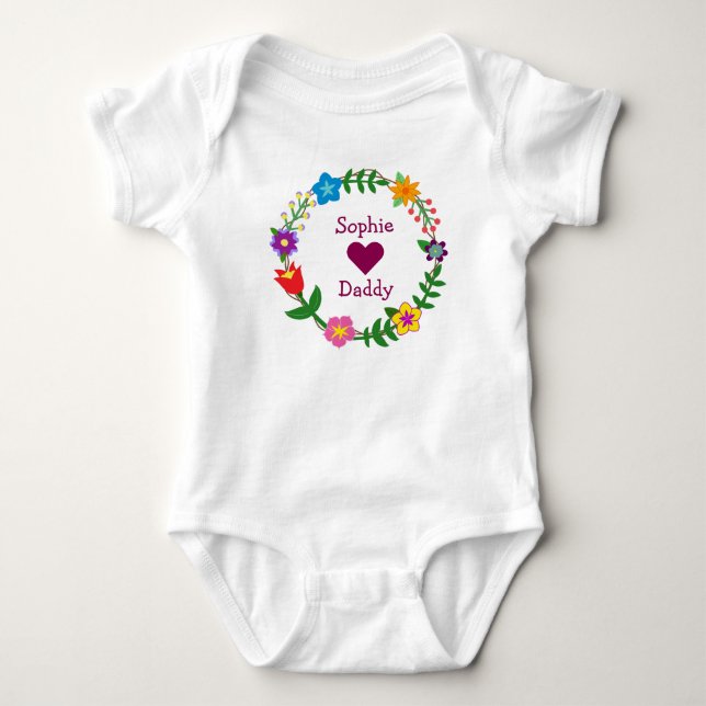 Body Sophie Aime Papa Fleurs Élégantes Personnaliser (Devant)